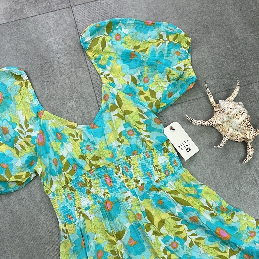 🔆BILLABONG🔆SOMETIME BEAUTIFUL FLORAL DRESS MINI SUMMER VACATION - Picture 5 of 14